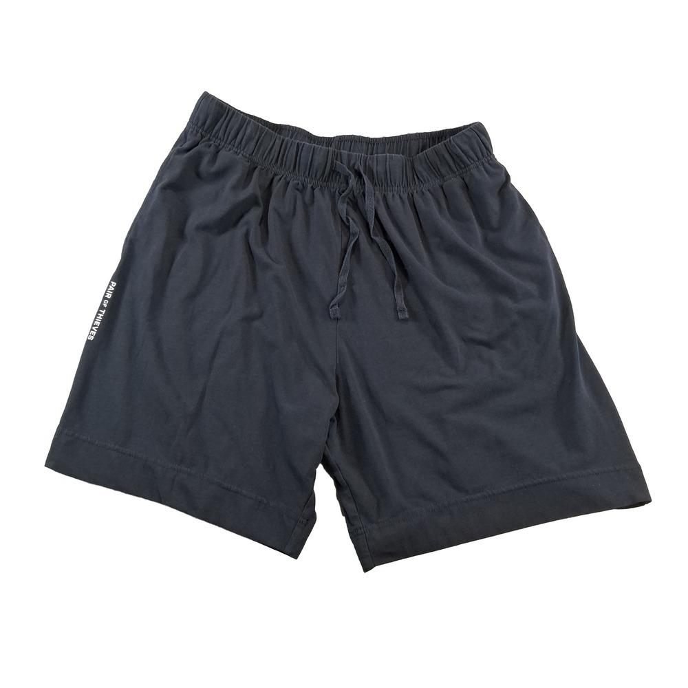 Pair of Thieves Lounge Shorts Mens Large Black Casual Drawstring Pockets